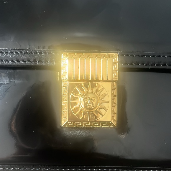 VERSACE Vintage Black Patent Leather Vanity Makeup Case - Picture 5 of 13